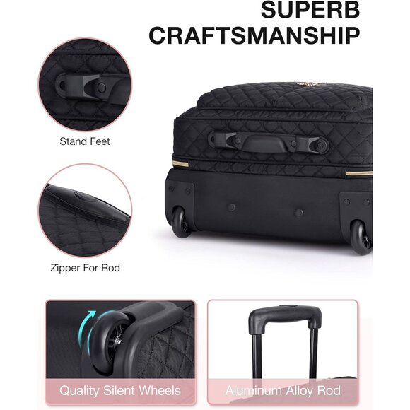 Rolling Laptop Bag Women, Rolling Briefcase for Women, 17.3 Inch Laptop Bag with - Picture 4 of 6